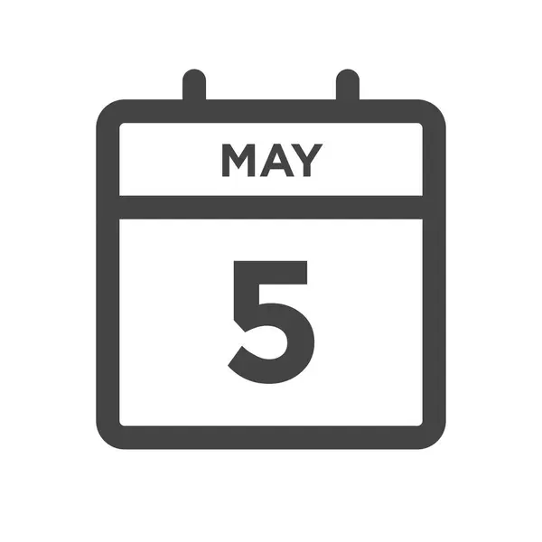 Maio Calendário Dia Calendário Data Prazo Nomeação Vetor De Stock