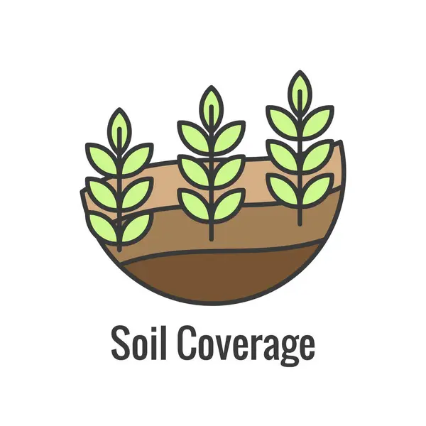 Icon Set Für Nachhaltige Landwirtschaft Mit Maximierung Der Bodenabdeckung Und lizenzfreie Stockvektoren