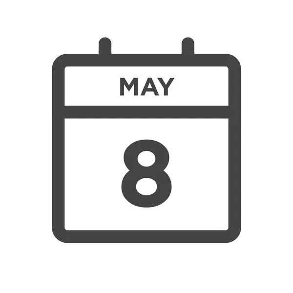 5月8日 カレンダーの日またはカレンダーの期限と予定 ロイヤリティフリーのストックイラスト