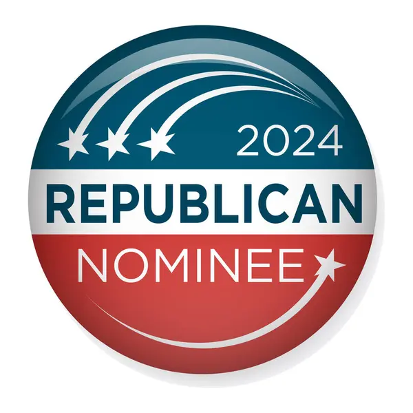 2024 投票共和党デザイン ノミネートレッドホワイトとブルースターとストライプ ロイヤリティフリーストックベクター