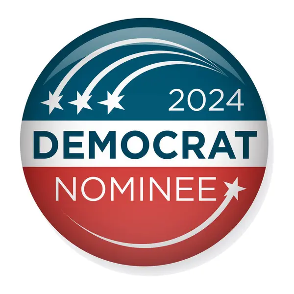 2024 投票民主デザイン ノミネートレッドホワイトとブルースターとストライプ ロイヤリティフリーのストックイラスト