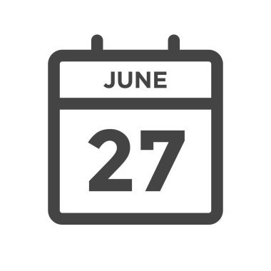 June 27 Calendar Day or Calender Date for Deadline and Appointment clipart