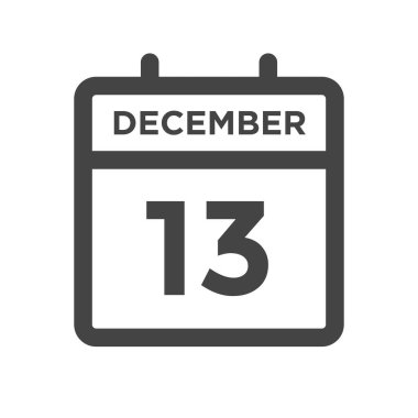 December 13 Calendar Day or Calender Date for Deadline and Appointment clipart