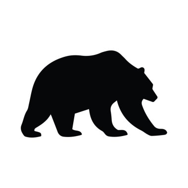 Ayı Yürüyen Siluet Vektör Görüntüsü - Siyah Ayı 