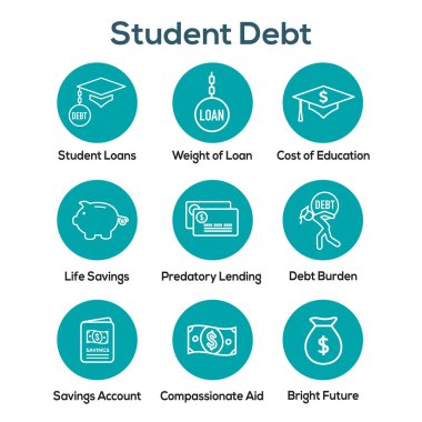 Öğrenci Kredisi Bağışlama Simgesi Borç Yükü Resimlerini Ayarla