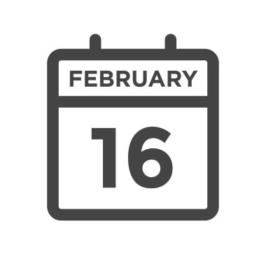 February 16 Calendar Day or Calender Date for Deadline and Appointment clipart