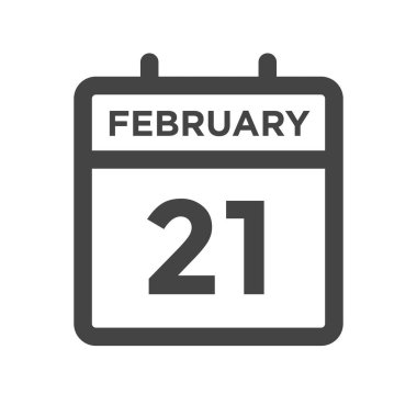 February 21 Calendar Day or Calender Date for Deadline and Appointment clipart