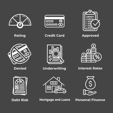 Kredi Puanı ve Kredileri Simgesi Ayarları - Onaylanmış Kredi Sigortası Faiz Oranları Borç ve İpotek Tamiri