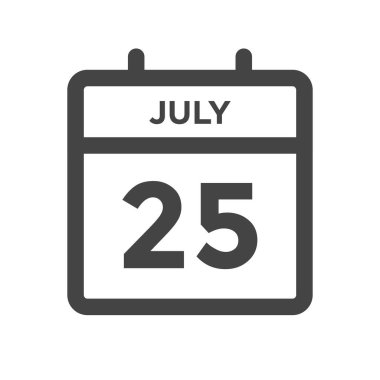 25 Temmuz Takvim Günü veya Tarih ve Randevu Takvimi