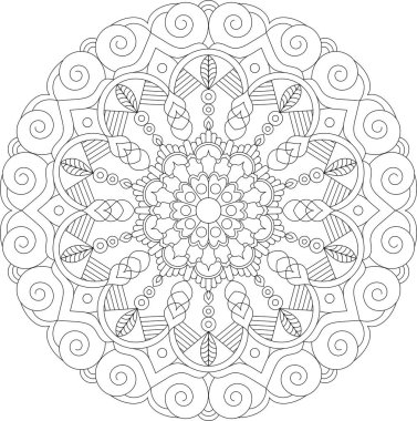 Meditasyon, Yoga ve Dekoratif Dijital Tasarım için Yaratıcı Mandala Sanatı