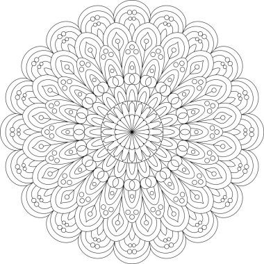 Detaylı geometrik desenlere sahip zarif mandala tasarımı, dövmeler, ev dekorasyonu, ruhani sanat eserleri ve rahatlama egzersizleri için uygun. Dijital ve yazdırma kullanımı için mükemmel.
