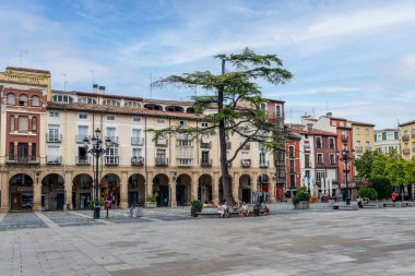 Laguardia 'daki eski cadde, lav, Bask Ülkesi, İspanya