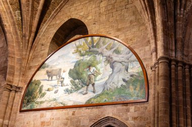 Larioja, İspanya-12 Ekim 2024. Nuestra Manastırı Sunağı Sinyora de Valvanera, La Rioja, İspanya.