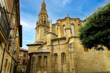 Santo Domingo de la Calzada Katedrali, La Rioja, İspanya. Santiago de Compostela 'ya giden antik güzergah boyunca Camino de Santiago' da önemli bir durak..