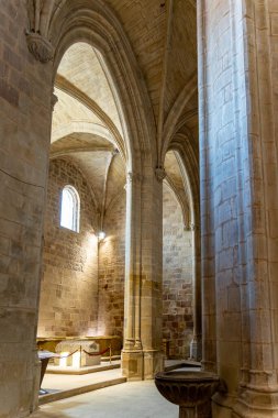 Njera, La Rioja, İspanya: 22 Ağustos 2024: Santa Mara la Real de Njera Manastırı, St. James Yolu.