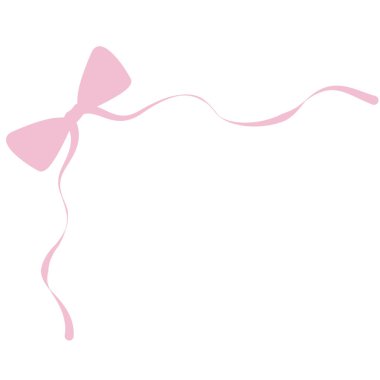 Uzun Kuyruk Şirin Minimum Vektör Clipart ile Pembe Kurdele Eğrisi