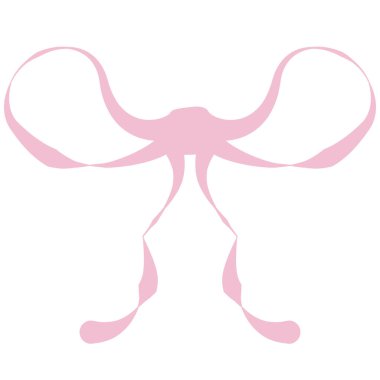 Zarif Coquette Pembe Fiyonk Resim El Çizimi Pastel Vektör Clipart