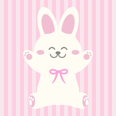 Şirin Kawaii Pembe Pastalı Mutlu Paskalya Tavşanı Tatil Resimleri