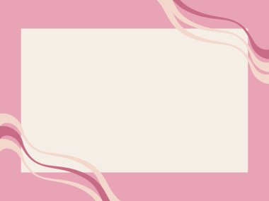 Pembe Soyut Çerçeve Arkaplan Dalgalı Pasta Kenar Tasarımı Boş Alan