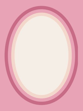 Metin veya Tasarım için Oval Çerçeve Pembe Soyut Pastel Katmanlı Şablon