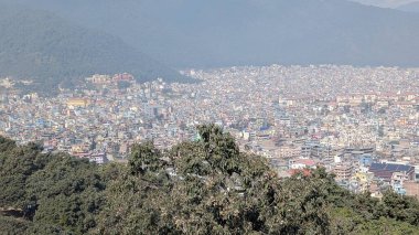 Katmandu şehrinin havadan görünüşü