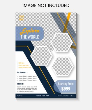 Seyahat acentesinin iş ilanı tasarımı ve broşür kapağı şablonu