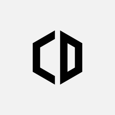 249 bir dikdörtgen altıgen alfabe şekilli harf geometrik eğitim logosu C-D