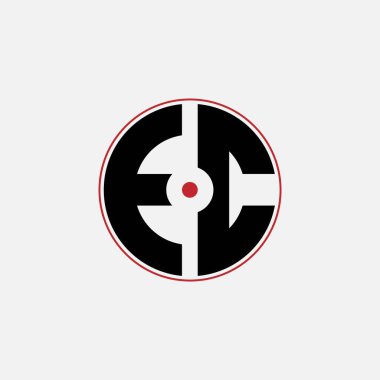 390 harfli logo şekli geometrik matematik eğitim dairesi elips elips silah hedefi negatif boşluk E C