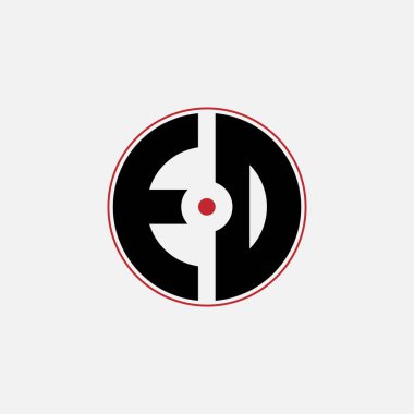 391 harfli logo şekli geometrik matematik eğitim dairesi elips elips silah hedefi negatif boşluk E D