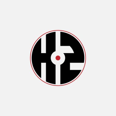 455 harfli logo geometrik matematik eğitici öğrenme yuvarlak daire elips silah hedefi negatif boşluk H Z