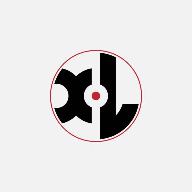 544 harfli logo şekli geometrik matematik eğitim dairesi elips elips silah hedefi negatif boşluk X L