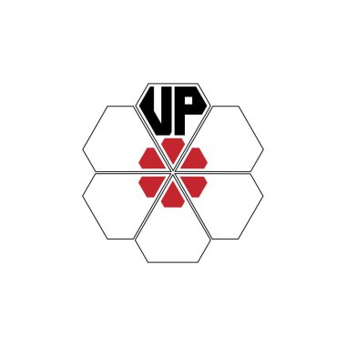 964 elmas şekilli alfabe harfi Pentagon geometrik eğitim çiçeği öğrenme logosu U P