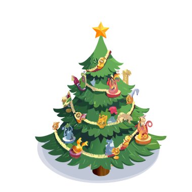 Oyuncak ve oyuncaklarla Noel ağacı