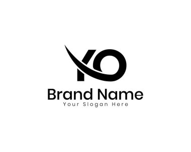 Modern Minimalist YO Harf Logosu. Temiz Monogram Logo Tasarım Şablonu.