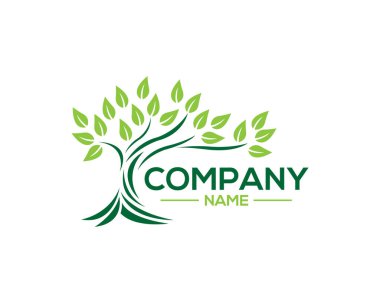 Stilize Ağaç 'lı Çevre dostu logo. Sürdürülebilir Marka Kimlik Logosu.
