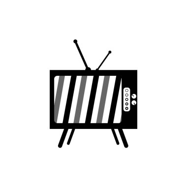 Retro TV ikonu. Klasik televizyon sembolü. Ekran vektörünü yayın. Eski medya aygıtı. EPS 10.