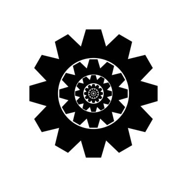 Vites yineleme simgesi. Yuvalanmış dişli sembolü. Sonsuz mekanik vektörü. Endüstriyel mühendislik. EPS 10.