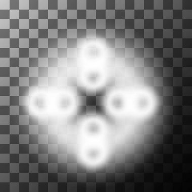 Işık halkası etkisi. Parlayan daire sembolü. Vektör halo simgesi. Dama deseni. EPS 10.