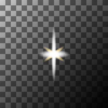 Işık ışını etkisi. Işıl ışıl bir sembol. Vektör ışıltı simgesi. Dama tahtası arka plan tasarımı. EPS 10.