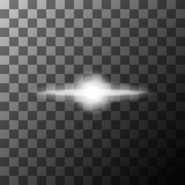 Beyaz bir parlama. Parlak ışık patlaması. Parlayan yıldız etkisi. Vektör ışıltısı illüstrasyonu. EPS 10.