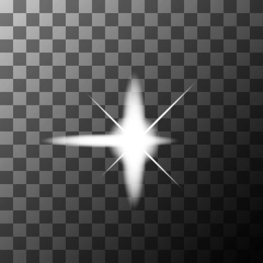 Büyük beyaz yıldız patlaması. Parlak ışık. Parlak ışıltı etkisi. Vektör patlaması çizimi. EPS 10.
