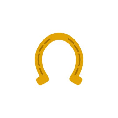 At nalı vektör simgesi. Şans şekli sembolü. Altın renk tasarımı. Beyaz arka plan nesnesi. EPS 10.