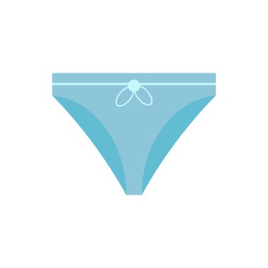 İç çamaşırı ikonu. Mavi iç çamaşırı sembolü. Kısa elbise çizimi. Vektör giysisi. EPS 10.