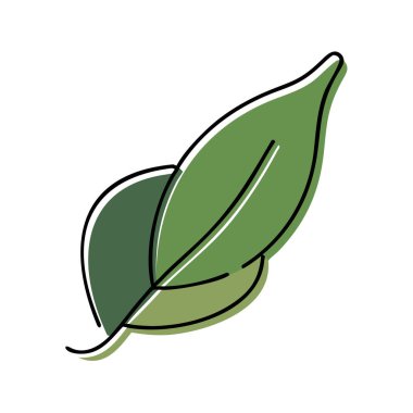 Yeşil bitki yaprağı. Organik doğa elementi. Botanik bahçesi sembolü. Taze vektör yeşilliği. EPS 10.