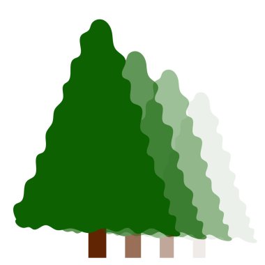 Noel Ağacı Vektörü illüstrasyonu. Yeşil koni şeklinde. Mevsimlik tatil sembolü. Basit bir orman elementi. EPS 10.