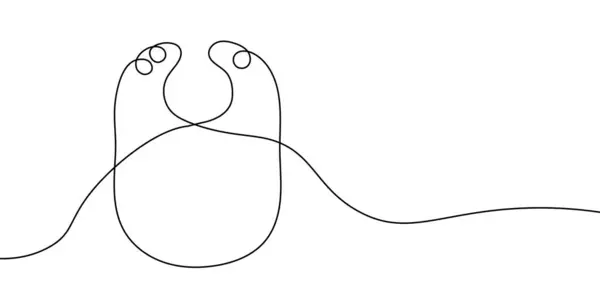 Beyaz arka planda modern, minimalist bir tasarıma sahip, soyut sanat eserleri için mükemmel bir bebek önlüğü çizimi. Bebek önlüğü bir çizgi simgesi. Vektör illüstrasyonu