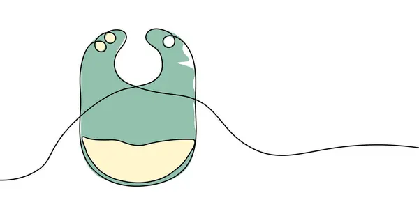 Beyaz arka planda modern, minimalist tasarımı olan ve soyut sanat eserleri için mükemmel olan bebek önlüğünün sürekli çizimi. Bir çizgi ikonu bebek önlüğü. Vektör illüstrasyonu