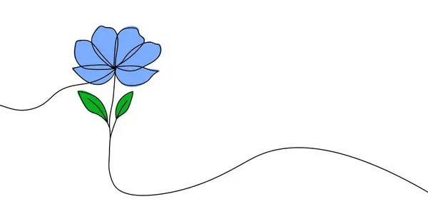 Renkli yaprakları olan bir çiçeğin basit ve zarif bir çizimi, beyaz arkaplanda siyah çizgiler kullanarak minimalist bir tarzda yaratıldı. Çiçek bir çizgi ikonu. Vektör illüstrasyonu