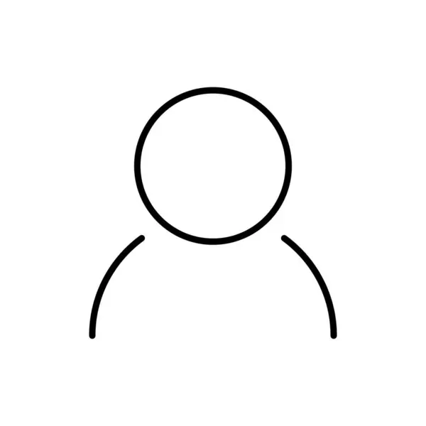 Genel kullanıcı profili simgesinin basit siyah beyaz taslağı, genellikle avatarlar, hesap profilleri veya kimlik gösterimi için kullanılır. Vektör illüstrasyonu