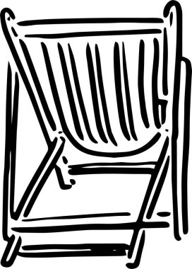 Stylize Beach Lounger Gevşeme Ürünleri Etiketi. Vektör illüstrasyonu.